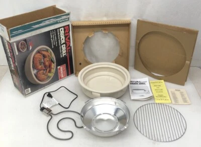 Vintage Rival Crock Grill Smokeless Indoor Electric Grill Black 5730 11" Natural - Image 1 of 4