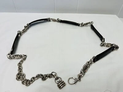 Cinturón Fósil L Marrón Plata Cadena Garra Langosta Boho Cadera Renacimiento Campesino Y2K Foto 1 de 4