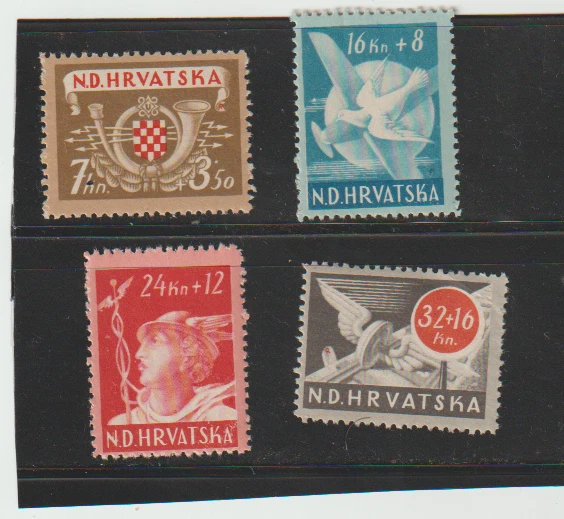 CROACIA Scott #B52-B55 Michel# 150-153 ** MNH 1944 Cruz Roja Foto 1 de 1