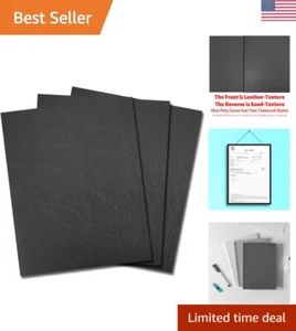 Leder strukturierte Polyhüllen - Einbandhüllen 8-1/2 x 11, schwarze Rückseitenhüllen - Bild 1 von 10