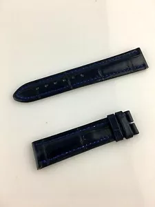 CINTURINO OROLOGIO LORENZ 20MM PELLE CUCITURE NEW OLD STOCK VINTAGE QUALITA' BLU - Foto 1 di 2