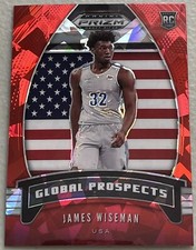 2020-21 JAMES WISEMAN Prizm Draft Picks Global Prospects Red Cracked Ice RC #97