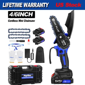 4/6" Handheld Mini Electric Chainsaw Cordless Chain Saw 1200W Battery Power US - Picture 1 of 31