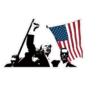 Trump 2024 Attempted Assassination Vinyl Aufkleber - 6,5” x 4” Vinyl wasserdicht - Bild 1 von 3