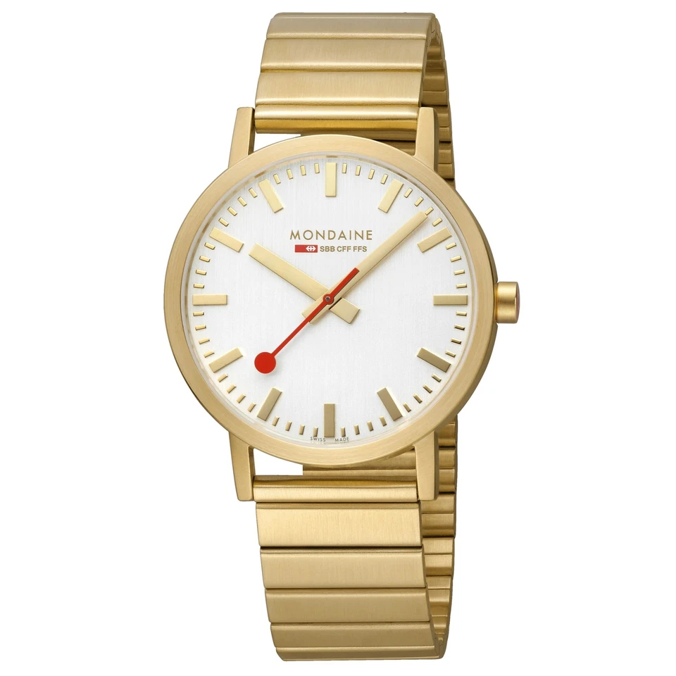 Mondaine Classic 40mm IP Gold-plated Stainless Steel Mens Watch A660.30360.16sbm