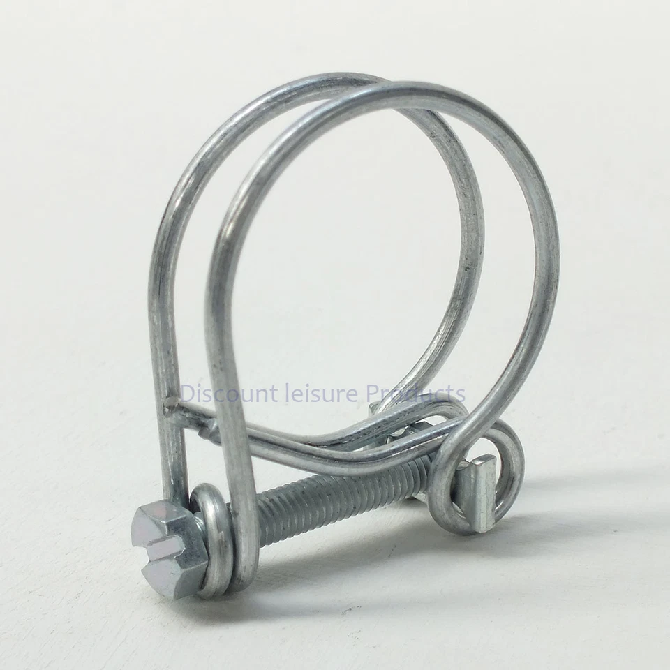 DISCOUNT LEISURE CONFEZIONE 2 Fermatubo Doppio Filo Acciaio Zincato Chiusura Aperta Misura 28-32mm