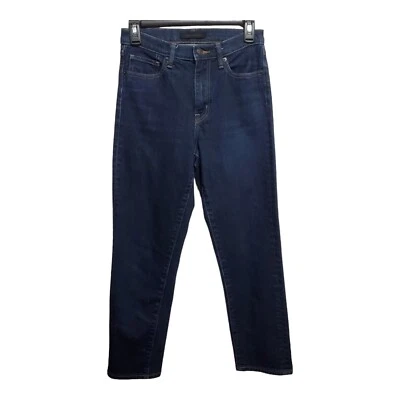 Pantalones de mezclilla para mujer Uniqlo talla 28x26 azul lavado oscuro pierna recta Foto 1 de 4