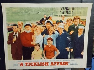 Lobby Card 1963 A TICKLISH AFFAIR Shirley Jones Carolyn Jones MGM Navy