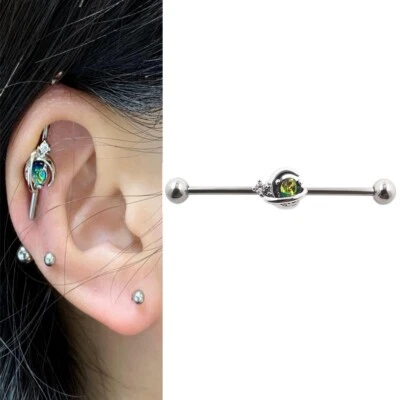 14G Industrial Barbell Surgical Steel Cartilage Earrings Piercing Body Jewelry   - Image 1 of 4
