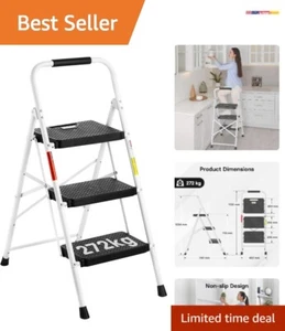 Convenient 3 Step Ladder - 272KG Weight Capacity, Perfect for Indoor/Outdoor Use - Picture 1 of 9
