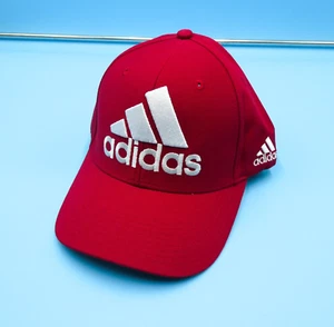 Adidas Hat Mens Red Adjustable Strap Cap Gym Sporty Y2K Streetwear Vtg New - Picture 1 of 8