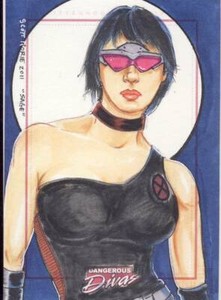 2010 Marvel Dangerous Divas Series 1 Sketch Card Rorie Sage