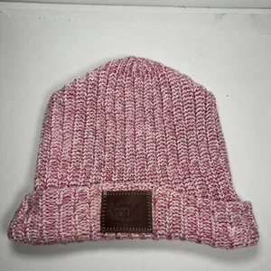Love Your Melon Gorro Invierno Sombrero 100% Algodón Tejido Puños Blanco Rosa Mujeres OSFA - Imagen 1 de 4