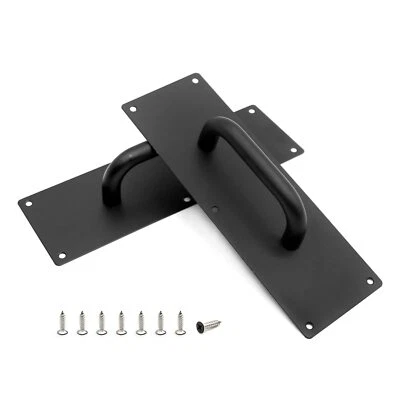 Stainless Steel Pull Push Door Handle with Plates for Commercial Fire Door - Image 1 of 4