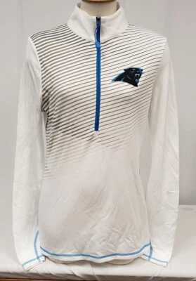 Brand New Majestic Women's NFL Carolina Panthers Thermabase Half Zip Sweatshirt - Image 1 of 2