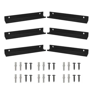 6pcs Vinyl Record Display Shelf Album CD Wall Mount Storage Rack Holder Black - Picture 1 of 12