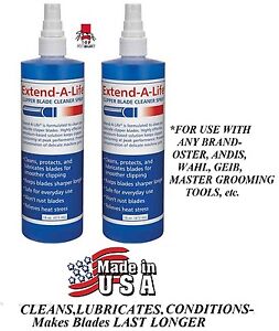 2- EXTEND PRO CLIPPER BLADE RINSE CLEANER SPRAY Wash Lube*For Oster,Andi​s,Wahl