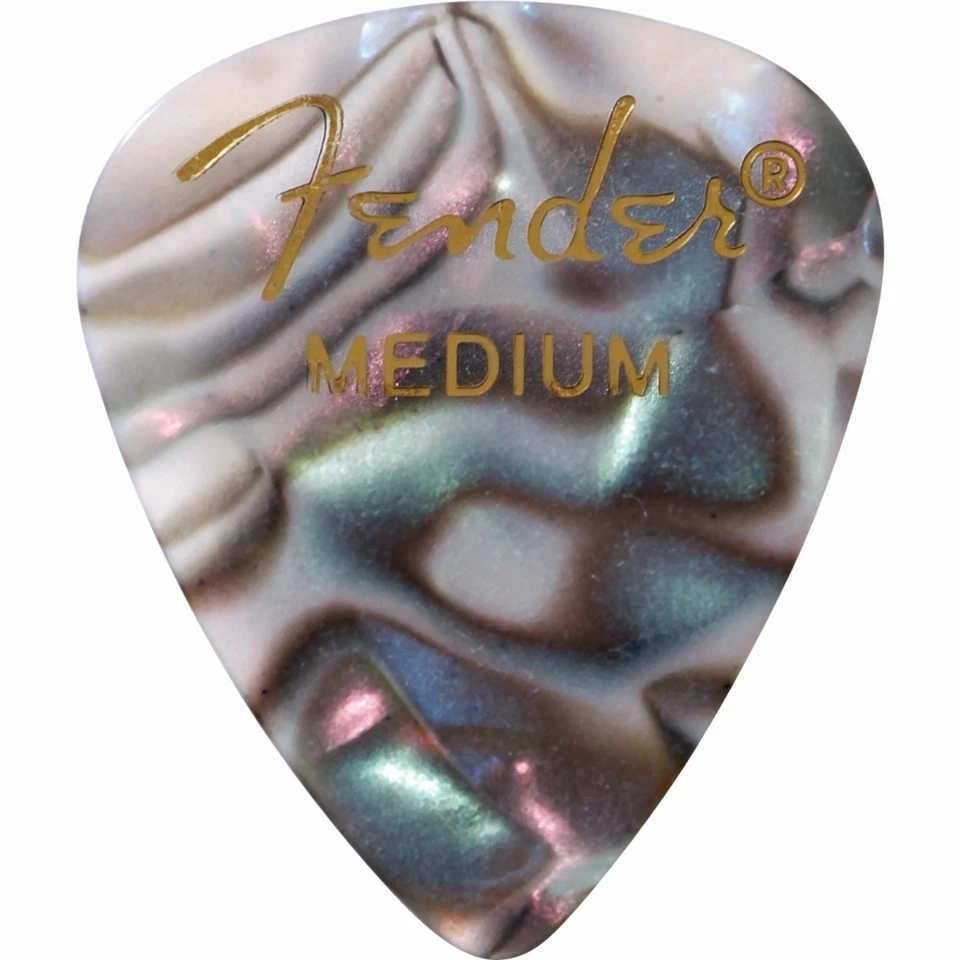 Fender 351 Premium Celluloid Guitar Picks, 12 Pack, Abalone, Medium