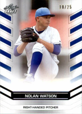 NOLAN WATSON 2015 Leaf Draft Baseball BLUE REFRACTOR Rookie Card #/25 - Image 1 of 2