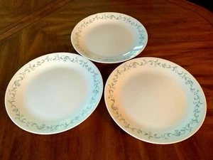 Corelle Vitrelle Dinner Plate 10 1/4" Flowers on Rim set of 3 - Picture 1 of 2