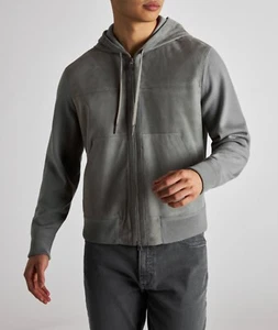 Best Dressed TOM FORD $4,300 w/tax Grey Suede / Merino Knit Hoodie, Made Italy - Picture 1 of 23