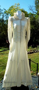 Vintage 30er 40er Flüssigseide Satin Kleid Hochzeit Schrägschnitt Small - Bild 1 von 17