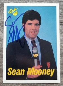 Sean Mooney Signed 1990 WWF Classic Card #54 WWE Wrestling Announcer RAD - Picture 1 of 1