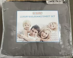 Juego de sábanas Bysure de 2 piezas de lujo y elegancia - Triple diamante, gris, doble XL - Imagen 1 de 8