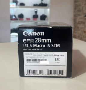 Canon EF-M 28mm f/3.5 Macro IS STM Lens - Black (1362C005) - Picture 1 of 2