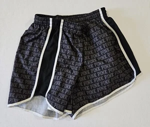 Pantalones Cortos de Entrenamiento Atléticos VS Rosa Para Mujer Niñas Suave Negro con Letras Grises Talla M - Imagen 1 de 5