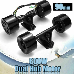 Dual Hub Motor Drive Wheel Kit For Electric Longboard Skateboard 90MM 600W - Picture 1 of 4