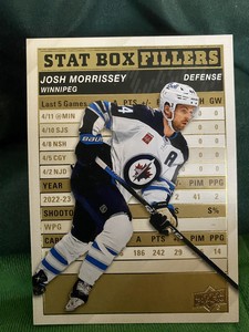 Upper Deck 2023-24 Series 1 Gold Stat Box Fillers SB-25 Josh Morrissey