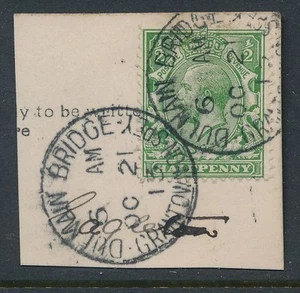 SCOTLAND 1913 DULNAIN BRIDGE CDS VILLAGE POSTMARK on PIECE - Picture 1 of 1
