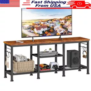 TV Stand 55 Inch TVs Open Shelves Media Console Rustic Entertainment Center New - Picture 1 of 8