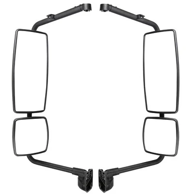 Pair Black Mirrors Complete For International Durastar 4200 4300 4400 2002-2018 Foto 1 de 4