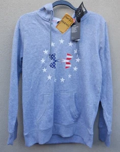  Under Armour Women's Coldgear Freedom USA Flag Gray Hoodie $55 - M - Picture 1 of 6