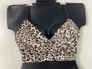 50DD Catherines No Wire Nylon Bralette Bra Animal Print Full Plus Size New NWOT - Picture 1 of 10