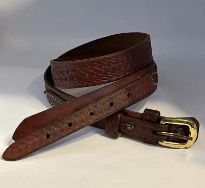 Cinturón de cuero trenzado marrón vintage Cabela's para hombre 36 clásico rodeo Foto 1 de 4