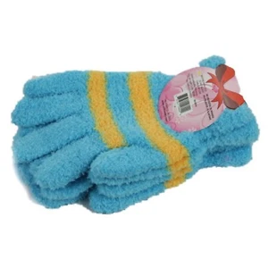 School Children Magic Glove Fuzzy Winter Knit Puffy Stripe Fashion Ski Warm Snow - Picture 1 of 13