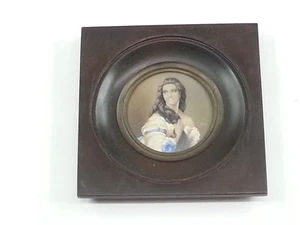 Antiguo retrato en miniatura firmado de mujer victoriana Madame Rimsky Korsakov - Imagen 1 de 5