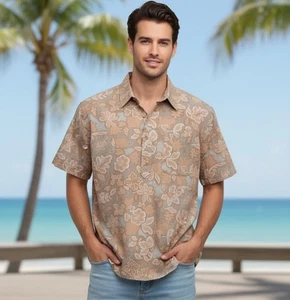 Camicia Tommy Hilfiger Hawaiian Camp Edizione Standard Fornitura Autentica Uniforme Dipartimento Uomo M - Foto 1 di 7