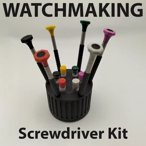 TIMELAB Watchmaking Watch Jewelry Repair Tool Screwdriver Kit FLAT Blades Stand - Picture 1 of 3