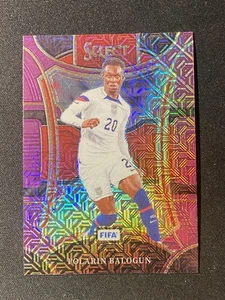 2023-24 Panini Select FIFA - Mezzanine Folarin Balogun #166 Purple Mojo Prizm - Picture 1 of 2