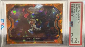2020 Panini Prizm LeBron James Orange Ice #1 Kobe Tribute Dunk PSA 9 GEM MINT  - Foto 1 di 2