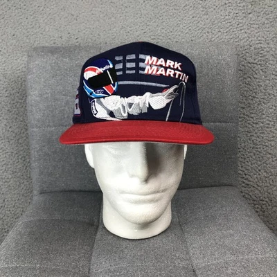Gorra De Colección Mark Martin Snap Back Azul Rojo NASCAR Racing Bordada Años 90 Foto 1 de 4