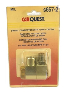 Carquest 1/4" NPT Swivel Hose Fitting Connector Flow Control 150 PSI Max S-657-2 - Bild 1 von 5