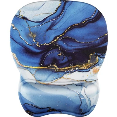 MROCO Ergonomic Mouse Pad with Gel Wrist Rest, Comfortable Blue Marble - Image 1 of 4