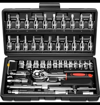 The 46 Piece 1/4" Drive Socket Wrench Ratchet Driver Set  - Image 1 of 4