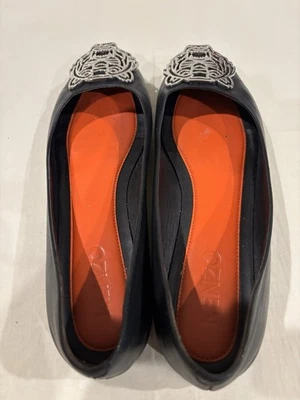 Zapatos planos bailarinas Kenzo Tiger de cuero negro talla 36,5 Foto 1 de 4