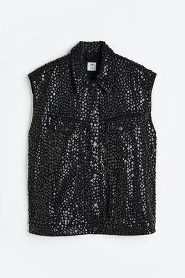 NWT SOLD OUT! Studio S/S 2023 H&M Black Denim Button Vest SZ XL Rare Find - Image 1 of 4